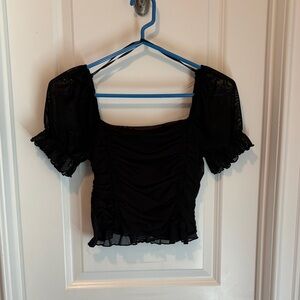 Black Ruched Women's Top